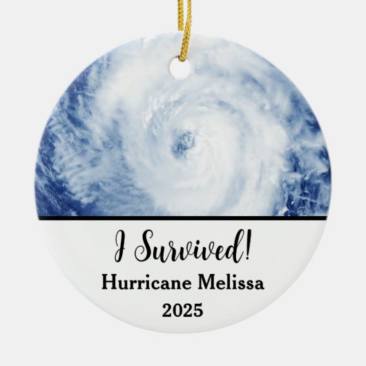 I Survived Hurricane Melissa 2025 Keramik Ornament (Vorne)