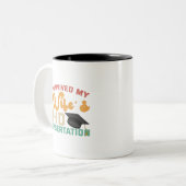 I Survived My Wife's PhD Dissertation Funny Pärche Zweifarbige Tasse (Vorderseite Links)