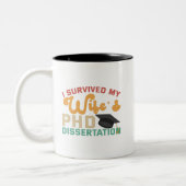 I Survived My Wife's PhD Dissertation Funny Pärche Zweifarbige Tasse (Links)