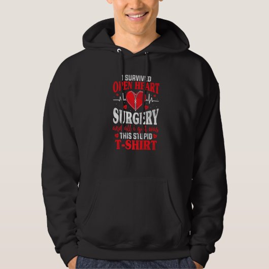 I Survived Open Heart Surgery Bypass Surgery Recov Hoodie (Vorderseite)