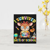 I Survived Six Seven Days Of School Cute Deer Stud Karte (Gelbe Blume)