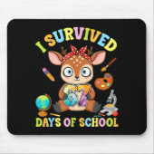 I Survived Six Seven Days Of School Cute Deer Stud Mousepad (Vorne)