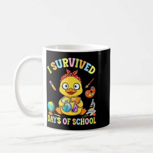 I Survived Six Seven Days Of School Cute Duck Stud Kaffeetasse (Links)
