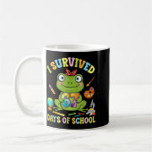 I Survived Six Seven Days Of School Cute Frog Stud Kaffeetasse (Links)