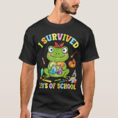I Survived Six Seven Days Of School Cute Frog Stud T-Shirt (Vorderseite)