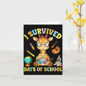 I Survived Six Seven Days Of School Cute Giraffe S Karte (Gelbe Blume)