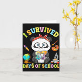 I Survived Six Seven Days Of School Cute Panda Stu Karte (Gelbe Blume)