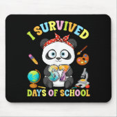 I Survived Six Seven Days Of School Cute Panda Stu Mousepad (Vorne)