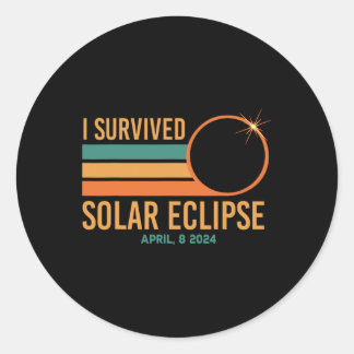 I Survived Solar Eclipse April 8 2024 Funny Totali Runder Aufkleber