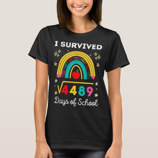 I Survived Square Root 4489 67 Days Of School Math T-Shirt (Vorderseite)