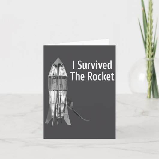 I Survived The Rocket Funny Apparel Karte (Vorderseite)