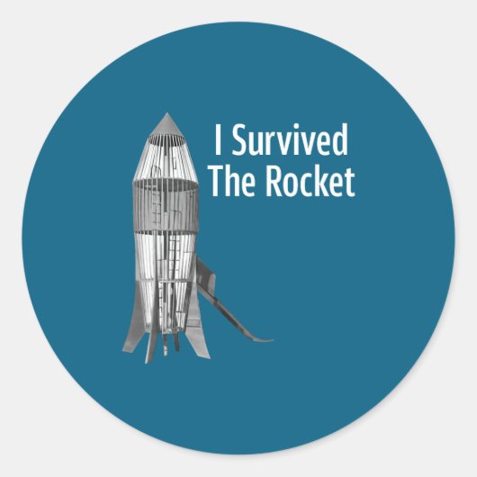 I Survived The Rocket Funny Apparel Runder Aufkleber (Vorderseite)