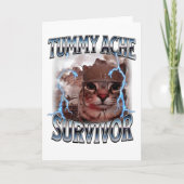 I Survived Today's Tummy Ache Folded Greeting Card Karte (Vorderseite)
