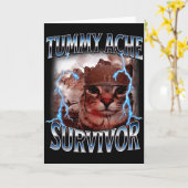 I Survived Today's Tummy Ache Survivor Funny Cat M Karte (Gelbe Blume)