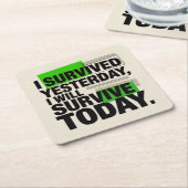 I Survived Yesterday, I Will Survive Today Rechteckiger Pappuntersetzer (angewinkelt)