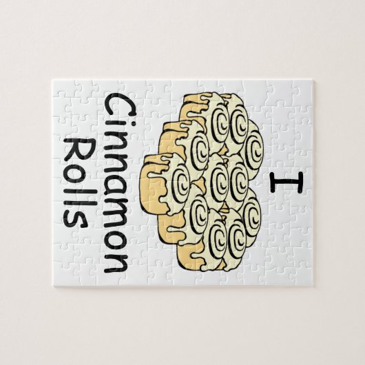 I süße Liebe-Brötchen Herz-ZimtRolls niedlich Puzzle (Horizontal)