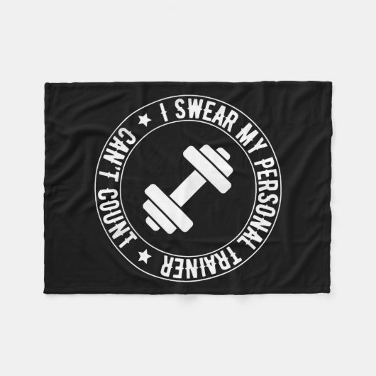 I Swear My Trainer Can’t Count Funny Gym Fitness Fleecedecke (Vorderseite (Horizontal))