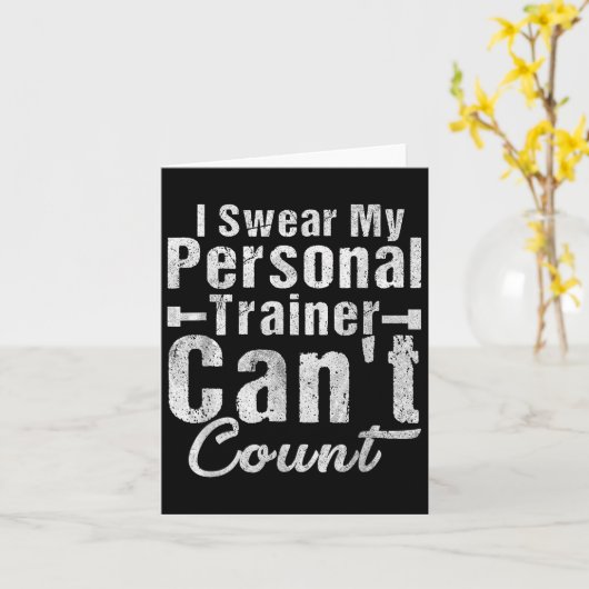 I Swear My Trainer Can't Count Funny Weightlifting Karte (Gelbe Blume)