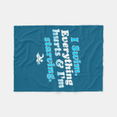 I Swim Funny Swimmer Quote Fleecedecke (Vorderseite (Horizontal))