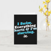 I Swim Funny Swimmer Quote Karte (Gelbe Blume)