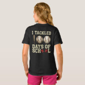 I Tackled 100 Days of School, Baseball Design T-Shirt (Schwarz voll)