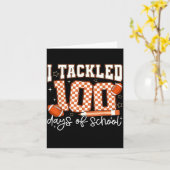 I Tackled 100 Days Of School Football Boy Girl Tea Karte (Gelbe Blume)