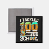 I Tackled 100 Days Of School Football Ice Cream Dr Magnet (Vorderseite/Rückseite)