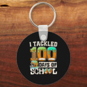I Tackled 100 Days Of School Football Ice Cream Dr Schlüsselanhänger (Vorderseite)