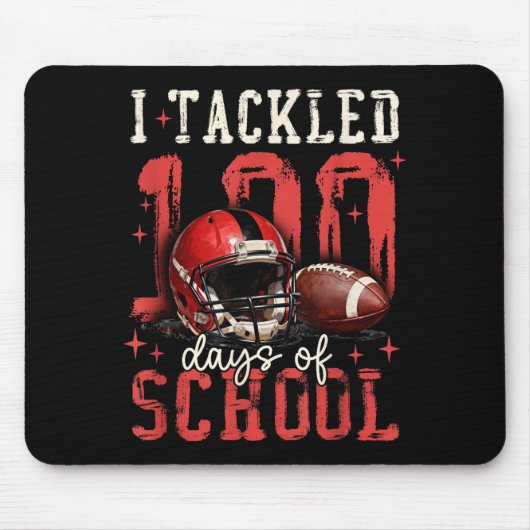 I Tackled 100 Days Of School Football Men Boy Kid Mousepad (Vorne)