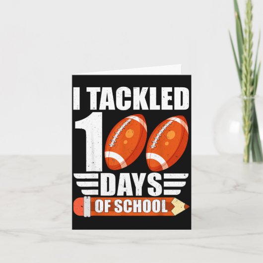 I Tackled 100 Days Of School For Teacher Kids Boys Karte (Vorderseite)