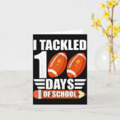 I Tackled 100 Days Of School For Teacher Kids Boys Karte (Gelbe Blume)