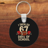 I Tackled 67 Days Of School Football Player Kids B Schlüsselanhänger (Vorderseite)