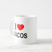 I ❤️ TACOS I LIEBE TACOS I HERZTACOS KAFFEETASSE (Vorderseite Links)