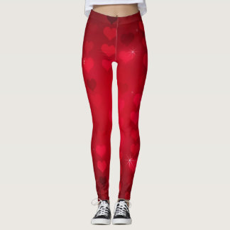 I Tag Liebe-Sie der rote Herzvalentines Leggings