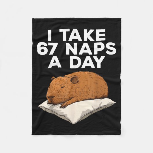 I Take 67 Naps A Day Funny Capybara Six Seven Meme Fleecedecke (Vorderseite)