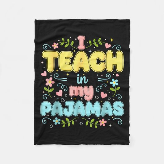 I Teach In My Pajamas Funny Online Virtual Teacher Fleecedecke (Vorderseite)