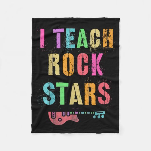 I Teach Rockstars Band Vibes Teacher Rocks My Musi Fleecedecke (Vorderseite)