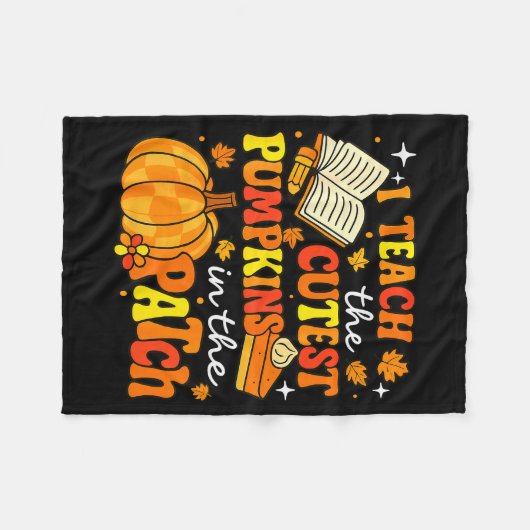 I Teach The Coolest Pumpkins In The Patch Teacher  Fleecedecke (Vorderseite (Horizontal))