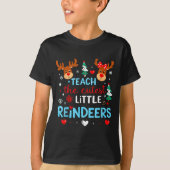 I Teach The Cutest Little Reindeers Teacher Christ T-Shirt (Vorderseite)