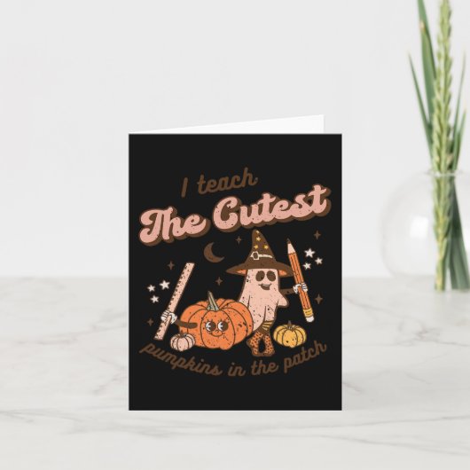 I Teach The Cutest Pumpkins In the Patch Retro Tea Karte (Vorderseite)