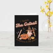 I Teach The Cutest Pumpkins In the Patch Retro Tea Karte (Gelbe Blume)