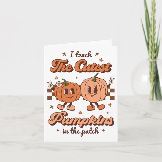 I Teach The Cutest Pumpkins In the Patch Retro Tea Karte (Vorderseite)