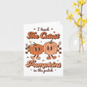 I Teach The Cutest Pumpkins In the Patch Retro Tea Karte (Gelbe Blume)