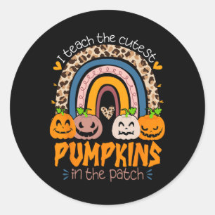 I Teach The Cutest Pumpkins In the Patch Retro Tea Runder Aufkleber