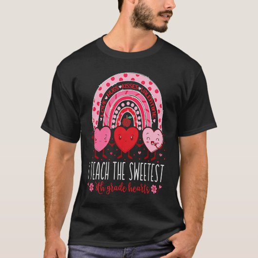 I Teach The Sweetest 8th Grade Hearts Teachers Val T-Shirt (Vorderseite)