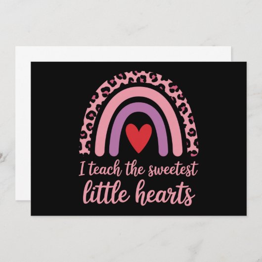 I Teach The Sweetest Hearts Rainbow Teacher Einladung (Vorne/Hinten)