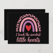I Teach The Sweetest Hearts Rainbow Teacher Postkarte (Vorne/Hinten)