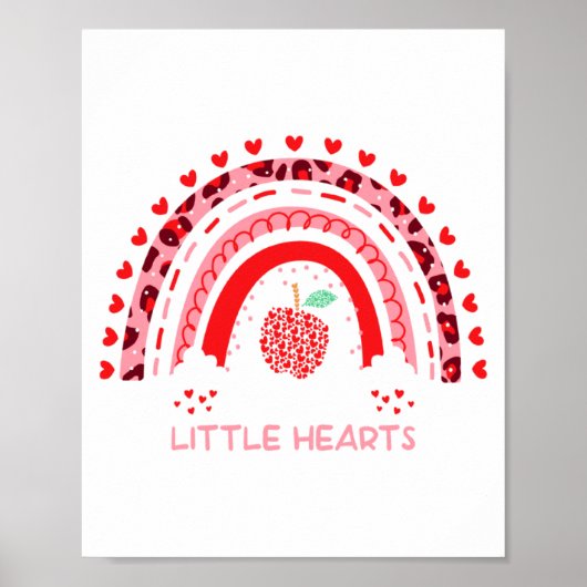 I Teach The Sweetest Hearts Rainbow Teacher Valent Poster (Vorne)