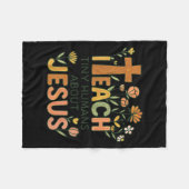 I Teach Tiny Humans About Jesus Christian Teacher  Fleecedecke (Vorderseite (Horizontal))