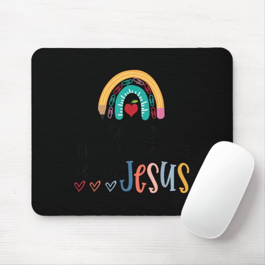 I Teach Tiny Humans About Jesus Christian Teacher Mousepad (Mit Mouse)